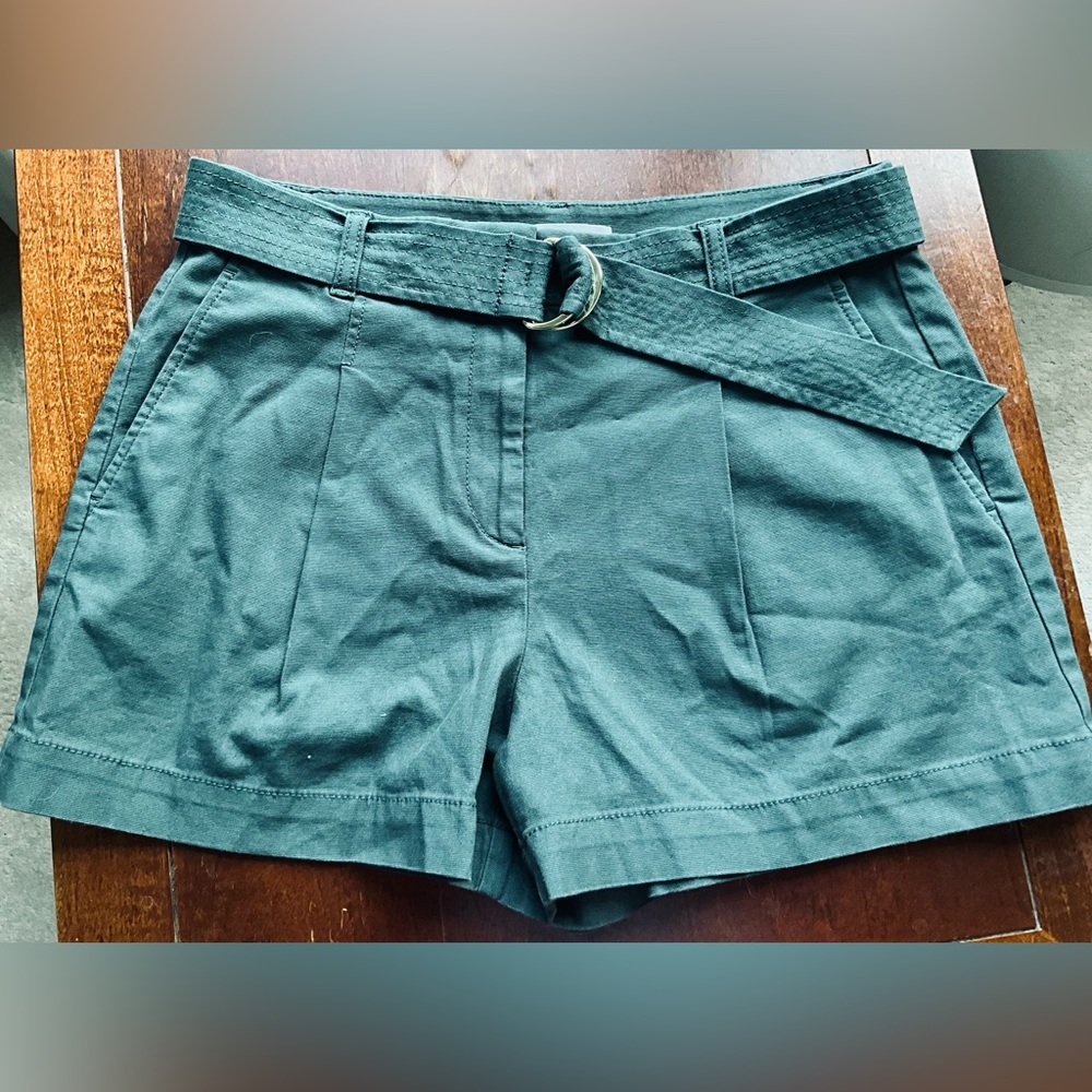Woman’s Loft dressy cuffed,  belted, pleated 3 1/2 shorts